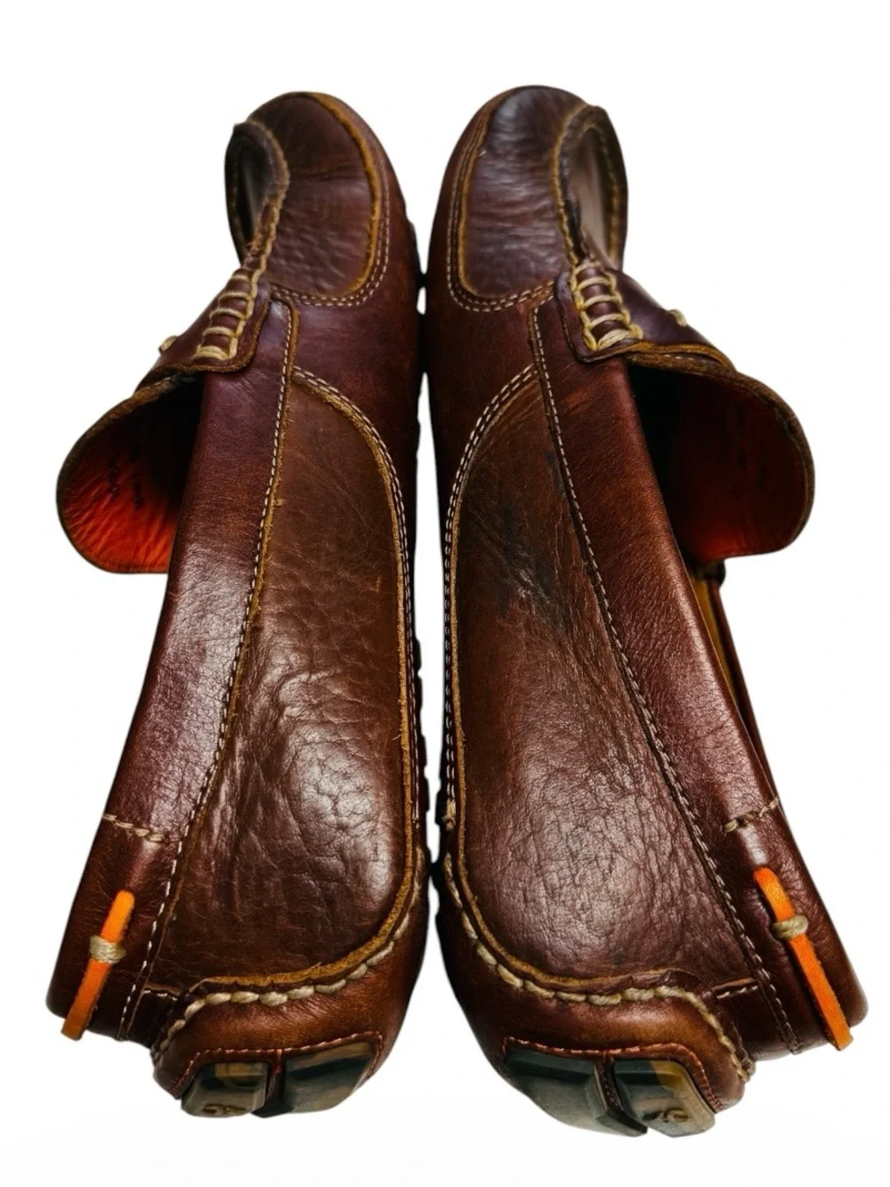 Trask Derek Men's Brown Leather Penny Loafers Moccasin Slippers Size 9M